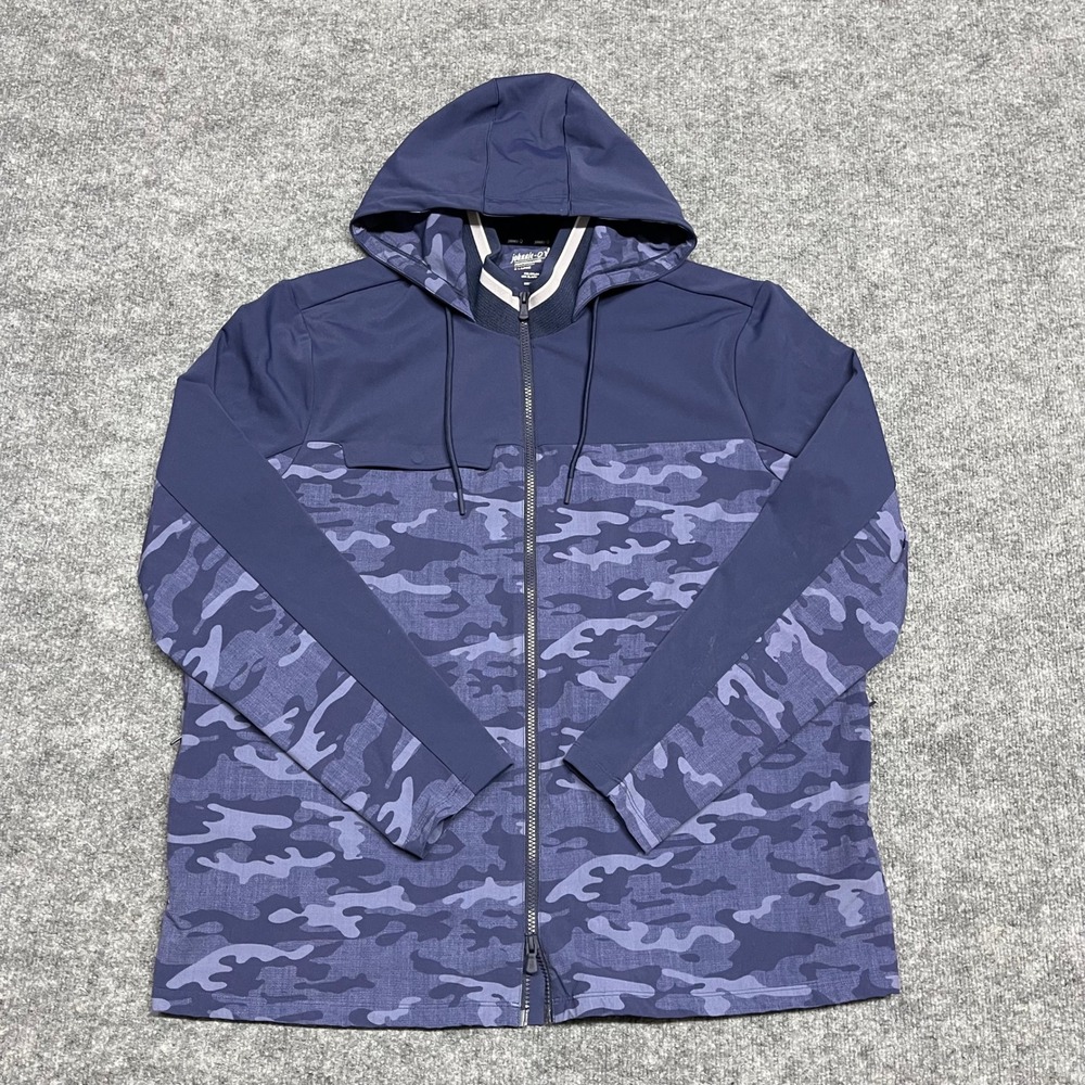 Johnnie-O Jacket Men XL Blue Navy Camo Callahan Performance Full Zip Hoodie Golf